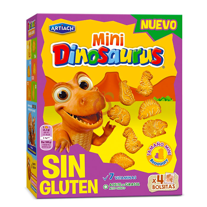 Bolachas Mini Dinosaurus Sem Glúten Artiach