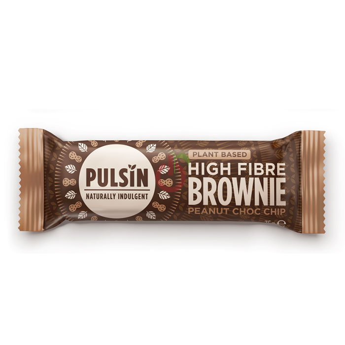 Barra de Brownie de Chocolate Raw com Amendoim e Pepitas de Chocolate