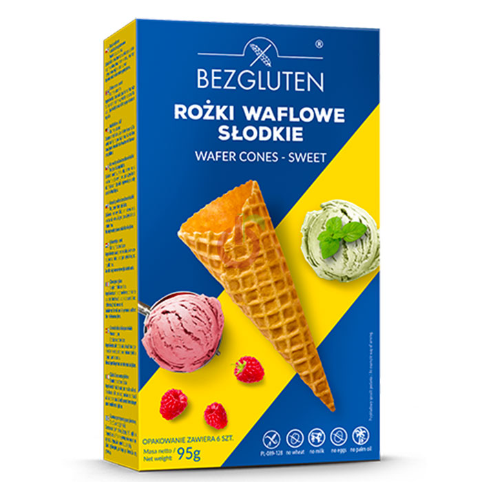 Cones de Gelado Doces Bezgluten Sem Glúten - imagem ampliada