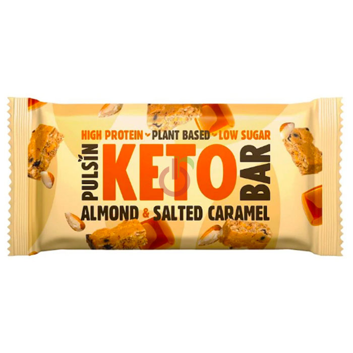 Barra Keto Bar com Amêndoas e Caramelo Salgado Sem Glúten Pulsin