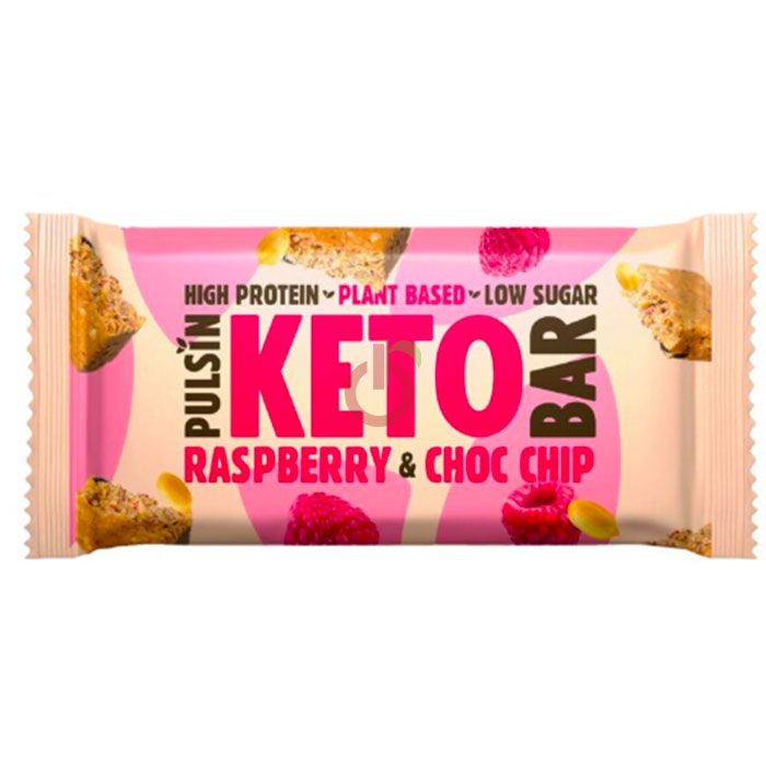 Barra Keto Bar com Framboesa e Pepitas de Chocolate Sem Glúten Pulsin