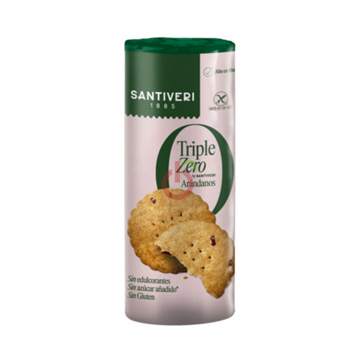 Bolacha de Arandos e Aveia Triple Zero Sem Glúten Santiveri