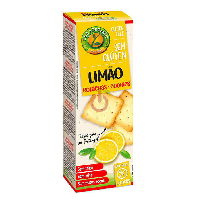 Bolachas de Limão Sem Glúten Cem Porcento