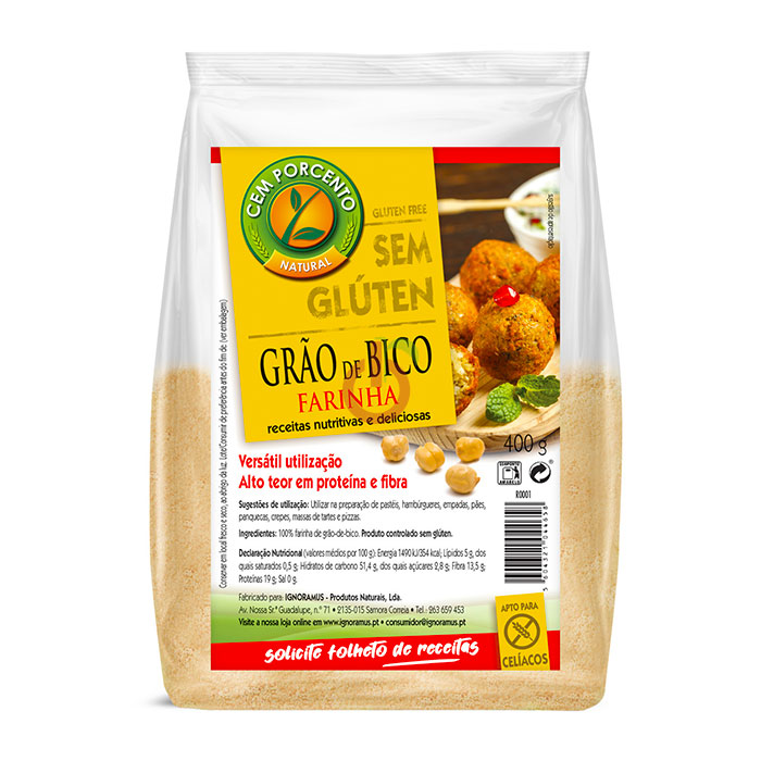 Farinha de Grão-de-bico Sem Glúten Cem Porcento