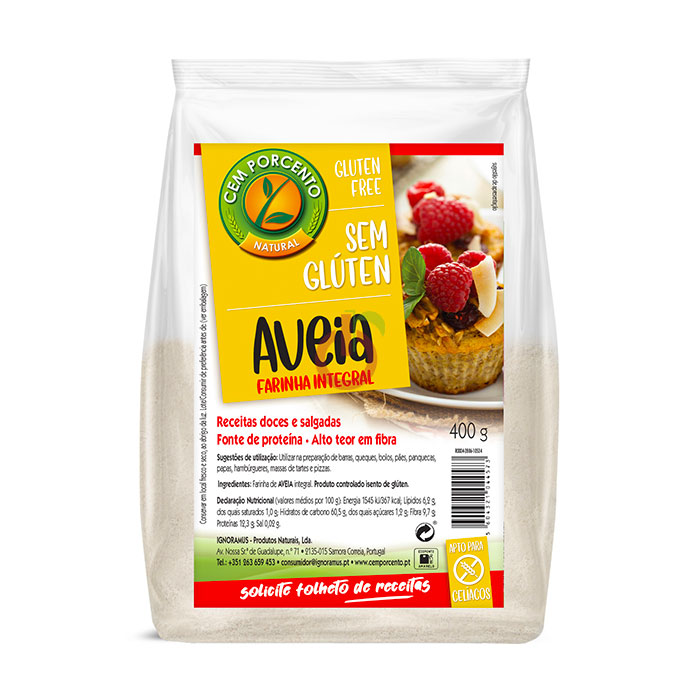 Farinha de Aveia Sem Glúten Cem Porcento