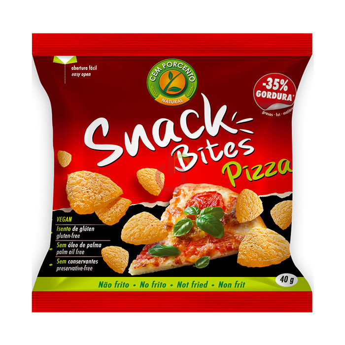 Snack Bites sabor a Pizza Sem Glúten Cem Porcento
