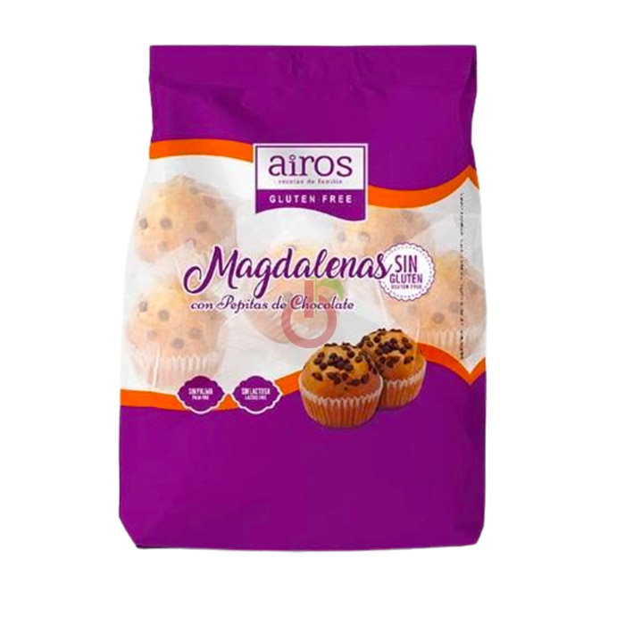 Madalenas com Pepitas de Chocolate Airos Sem Glúten