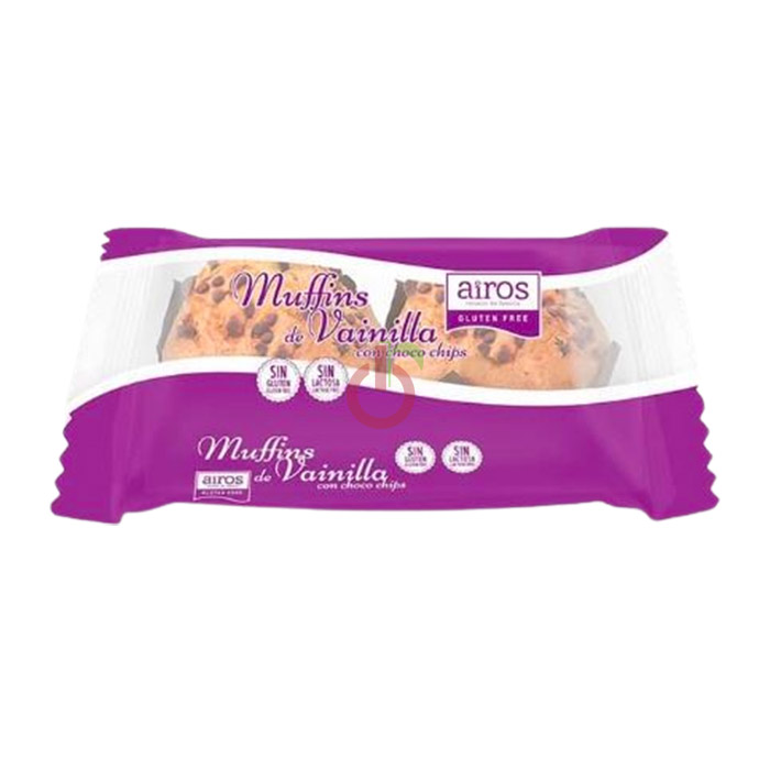 Muffins de Baunilha com Pepitas Chocolate Airos Sem Glúten