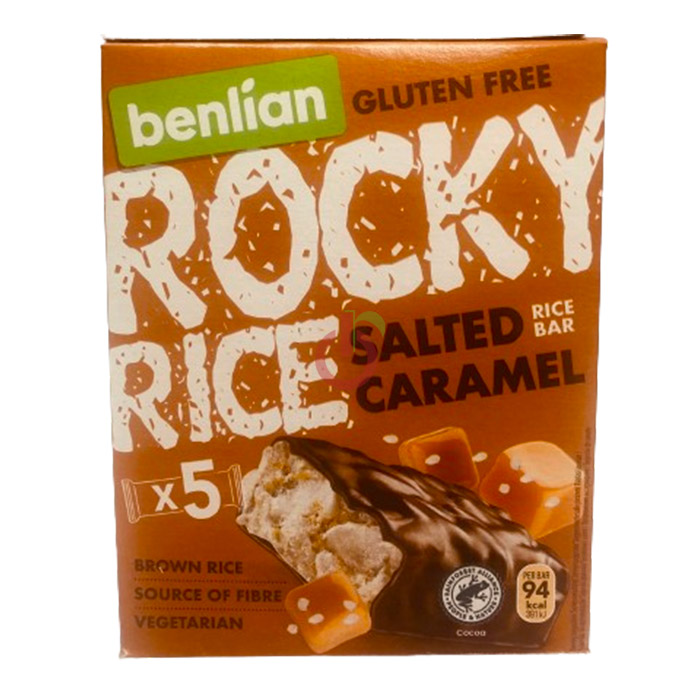 BEN11 - Barra de Arroz com Cobertura de Chocolate e Caramelo Salgado Benlian Sem Glúten