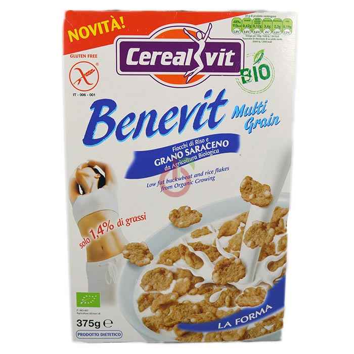 Cereais Corn Flakes Multi Cereais Benevit Cereal Vit Sem Glúten e de Ingredientes Biológicos.