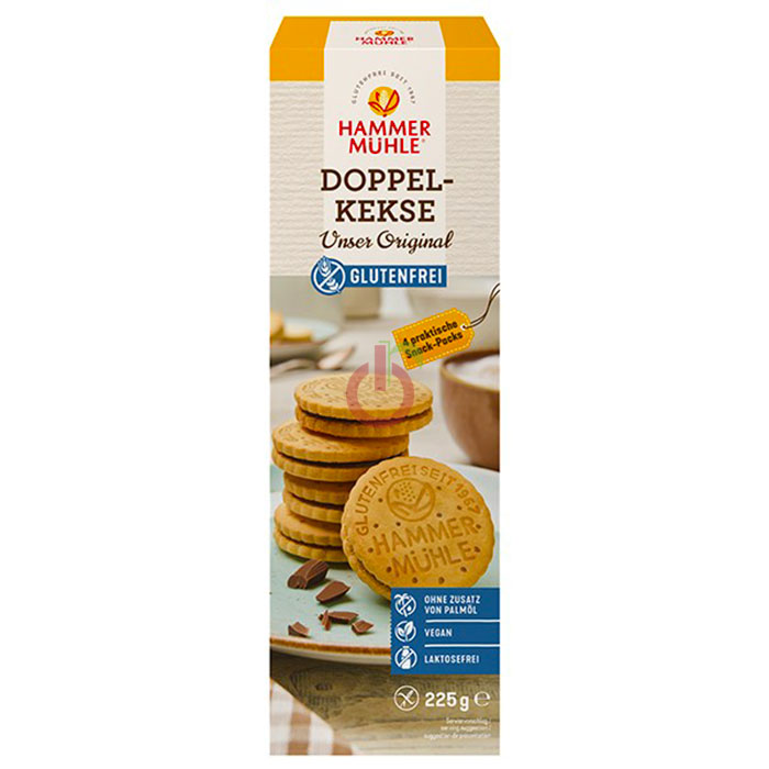 Bolacha Doppel-Kekse - Bolacha Dupla com Creme de Cacau Sem Glúten e Sem Lactose Hammer Mühle