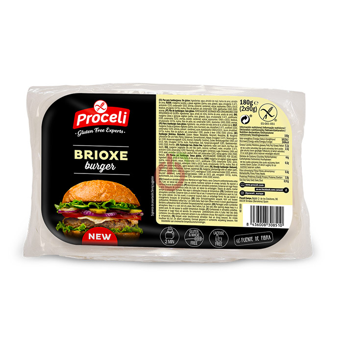 Pão Hambúrguer Brioxe Sem Glúten e Sem Lactose Proceli
