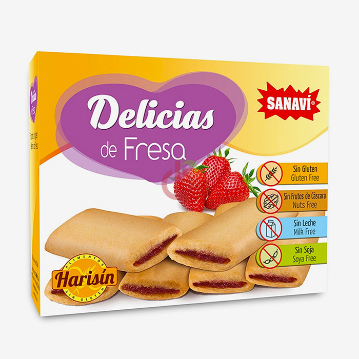 Barritas com Recheio de Morango Sanavi Sem Glúten