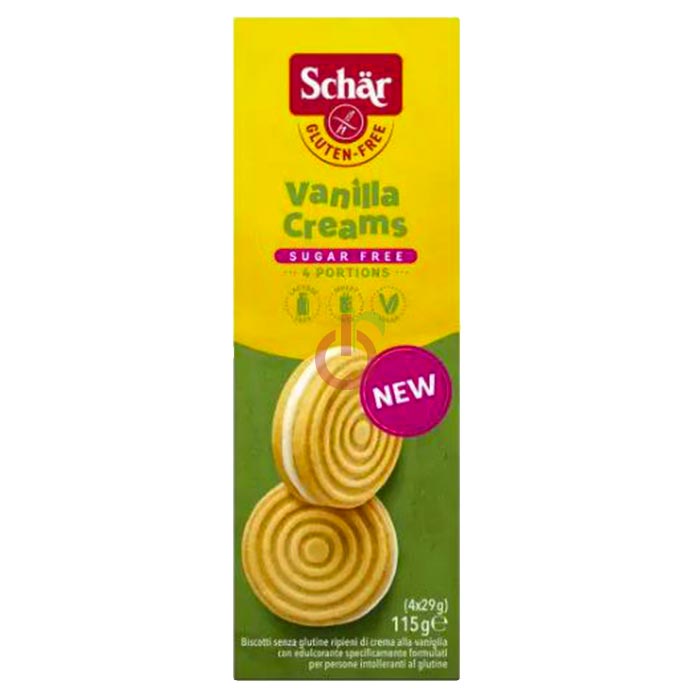 Bolacha com Recheio de Creme de Baunilha Schär Sem Glúten e Sem Lactose